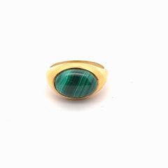 Oval Malachite Silver Ring