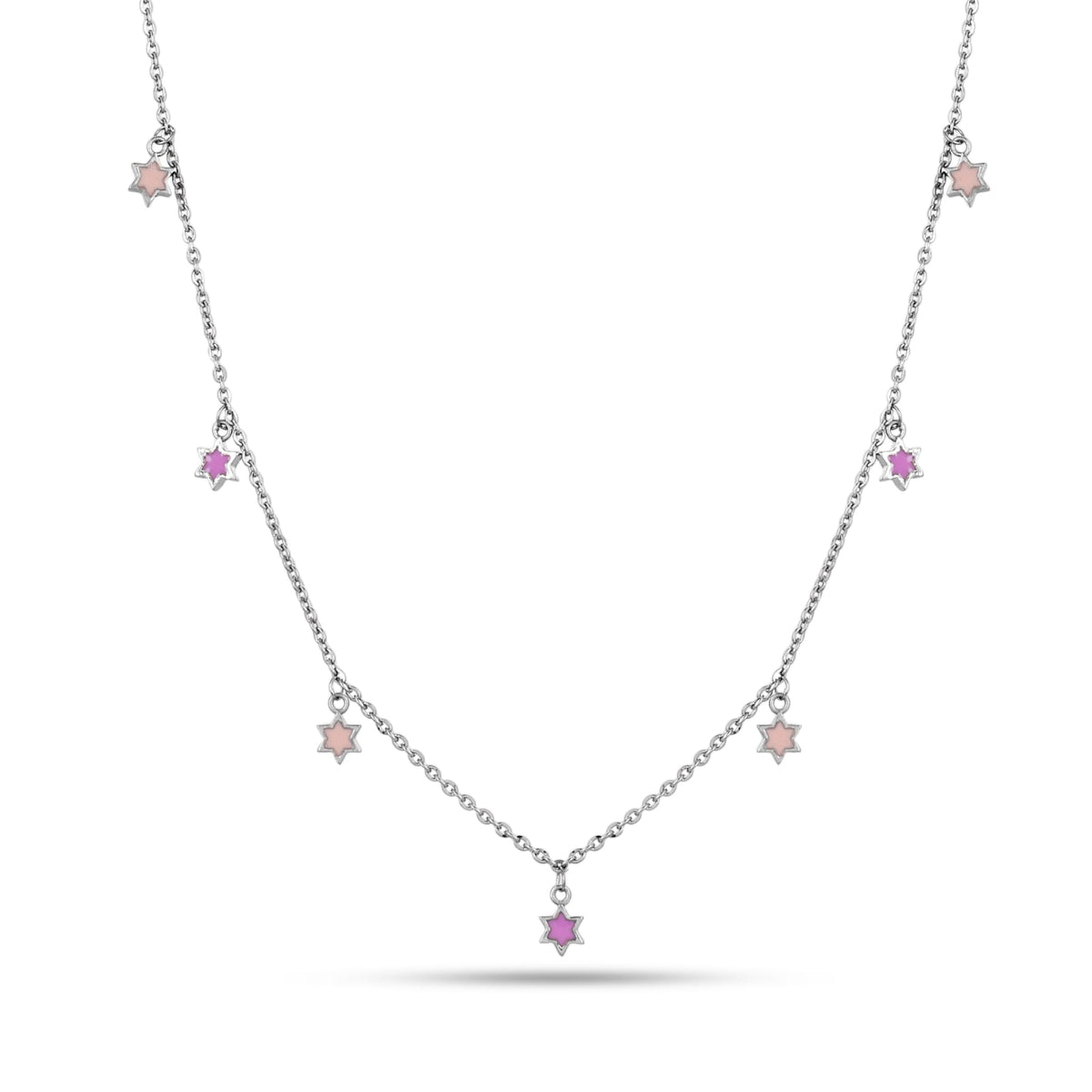 Star Enamel Charm 925 Silver Necklace For Kids