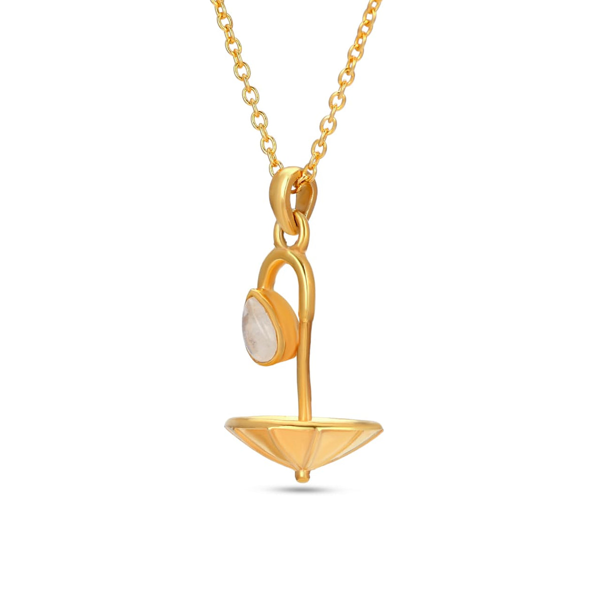 Pear Moonstone Silver Necklace