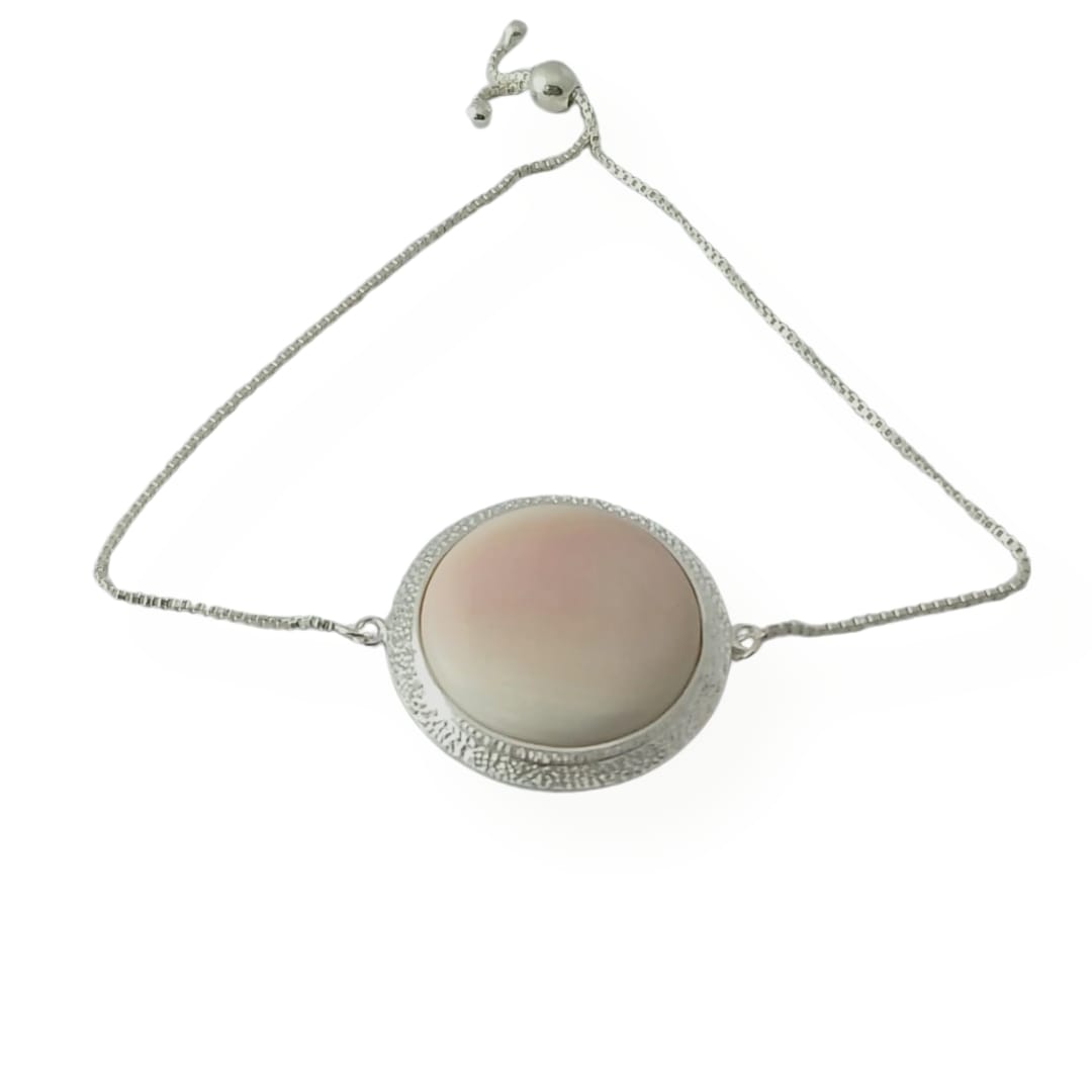 Round Shell Silver Bracelet
