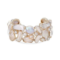 Mother Of Pearl Stone Silver Bracelet