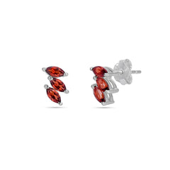 Marquiese Garnet Stone Silver Earrings