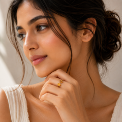 Oval Citrine Silver Ring