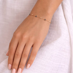 Dark Glow Black Pearl Bracelet in 925 Silver