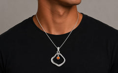 Floating Citrine Pendant Necklace