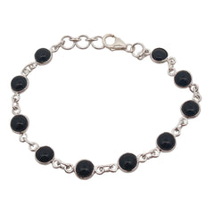 Black Onyx Silver Bracelet