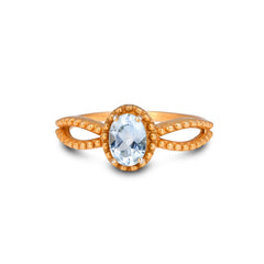 Beaded Blue Topaz 925 Silver Ring