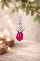 Minimal Pink Drop Necklace