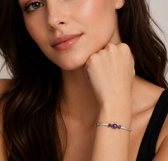 Dual Glow Amethyst & Garnet Bangle