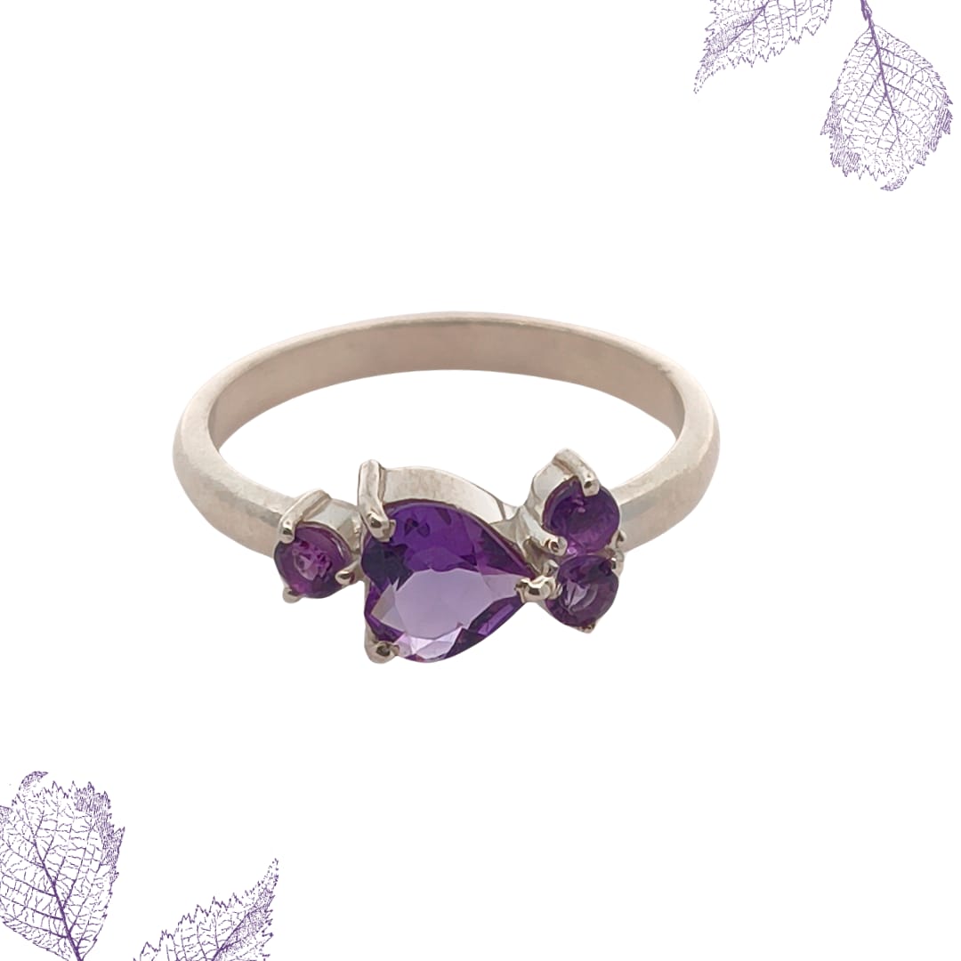 Amethyst Stone Silver Ring
