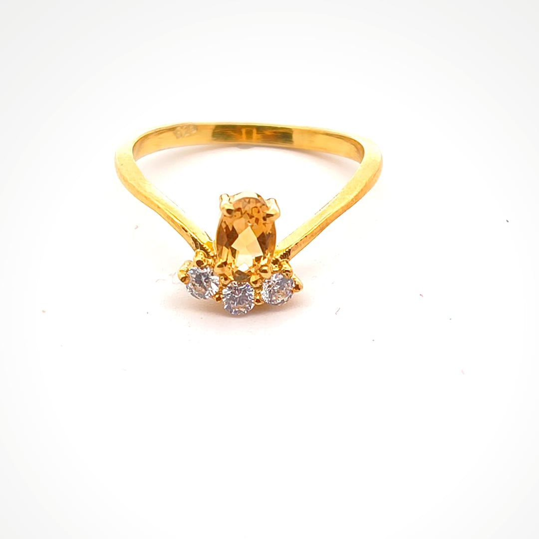 Oval Citrine Silver Ring