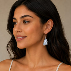 White Fern Earrings