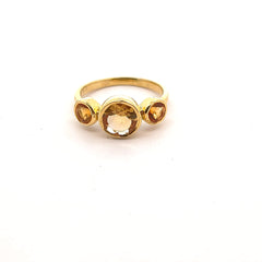 Citrine Stone Silver Rings
