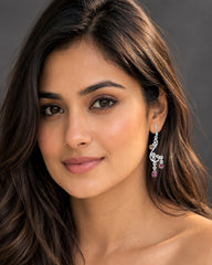Multi Tourmaline Silver Earrings