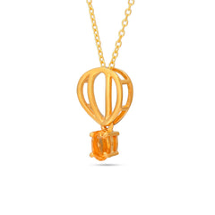 Oval Citrine Silver Necklace