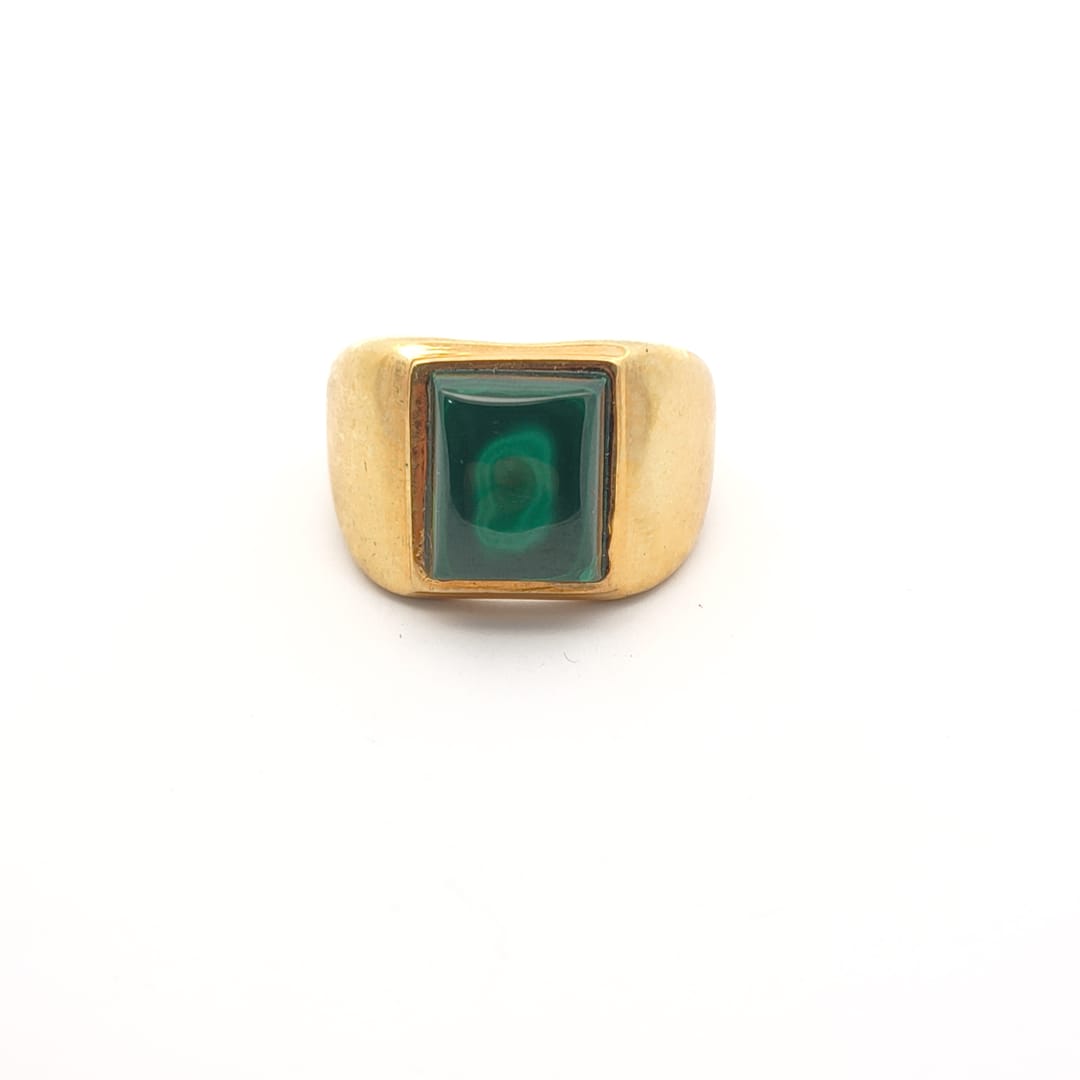 Square Malachite Stone Ring