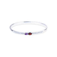 Bright Blend Amethyst & Garnet Bangle