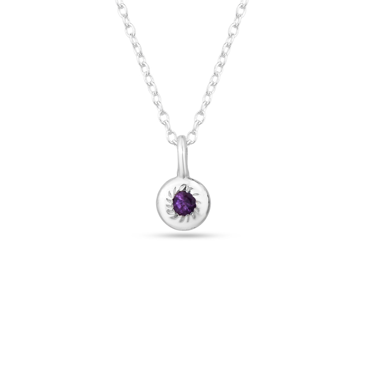 Minimal Amethyst Pendant Necklace