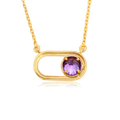 Purple Lock Necklace