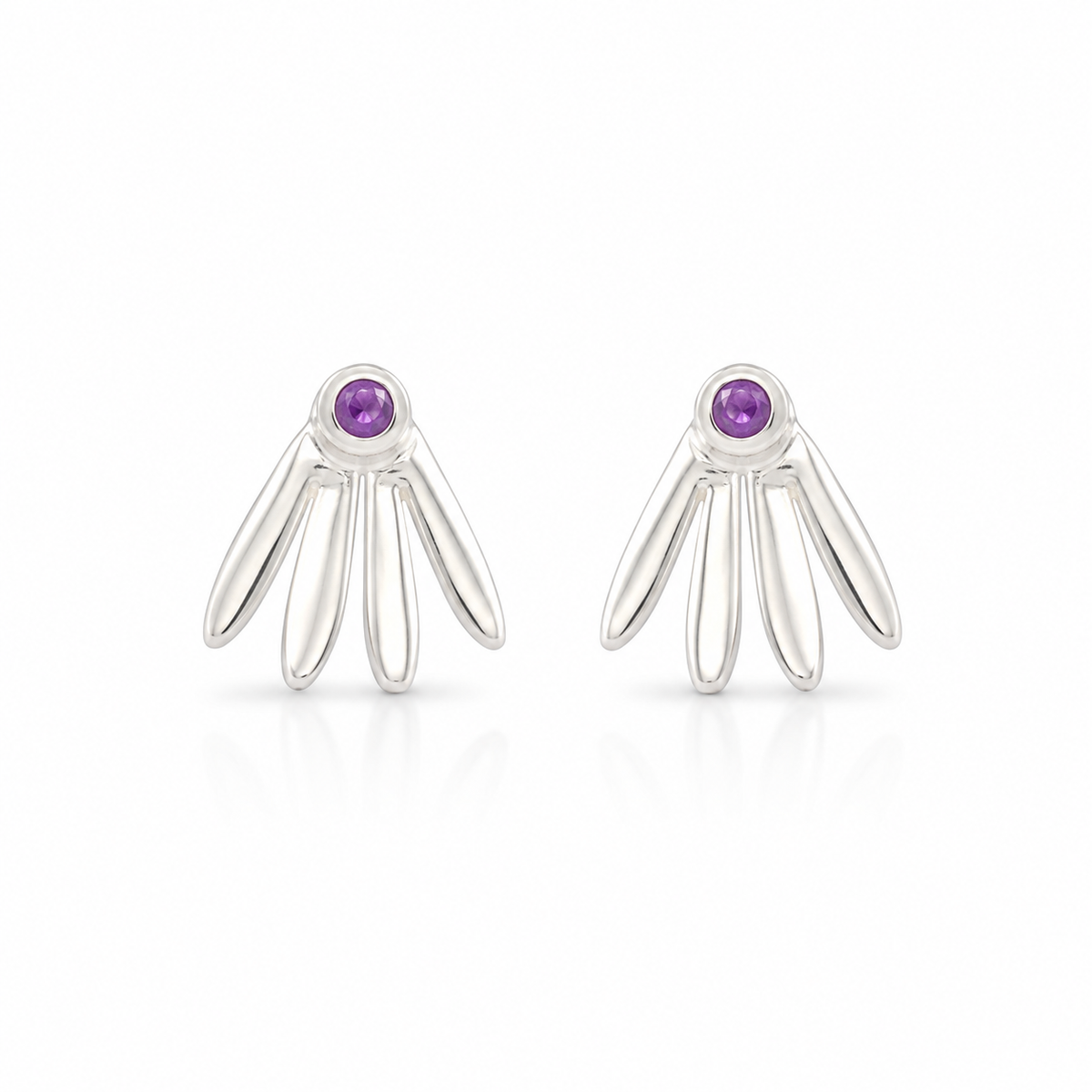 Amethyst Wings Grace Earrings in 925 Silver