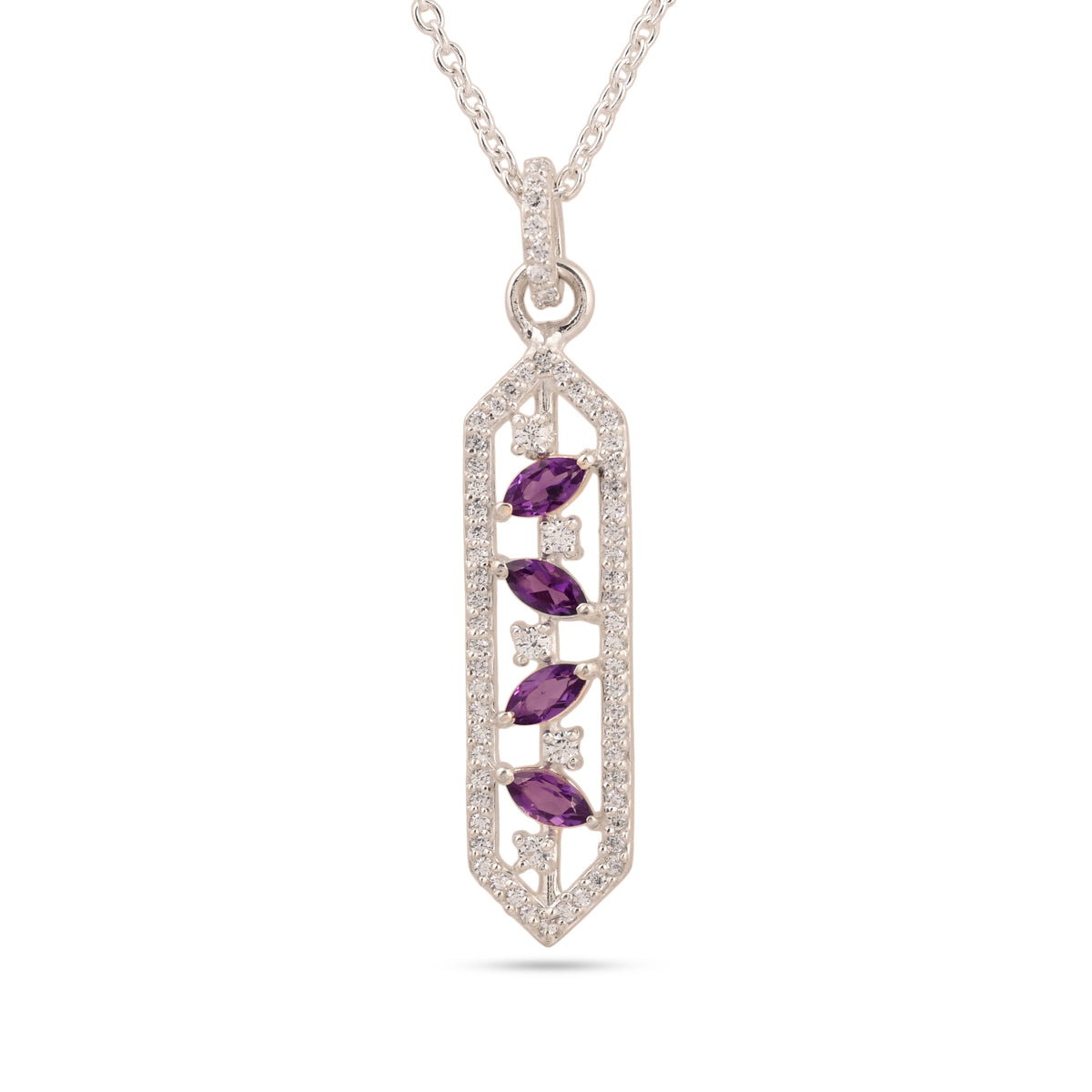 Amethyst Hexa Necklace