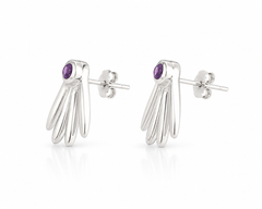 Amethyst Wings Grace Earrings in 925 Silver