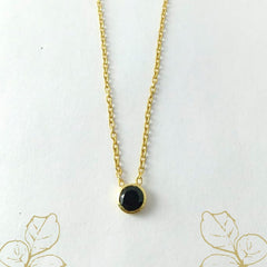 Black Spinel Necklace In 925 Silver