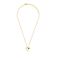 Black Spinel Triangle 925 Silver Necklace
