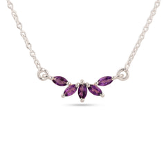 Bloom Amethyst Necklace In 925 Sterling Silver