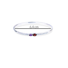 Bright Blend Amethyst & Garnet Bangle