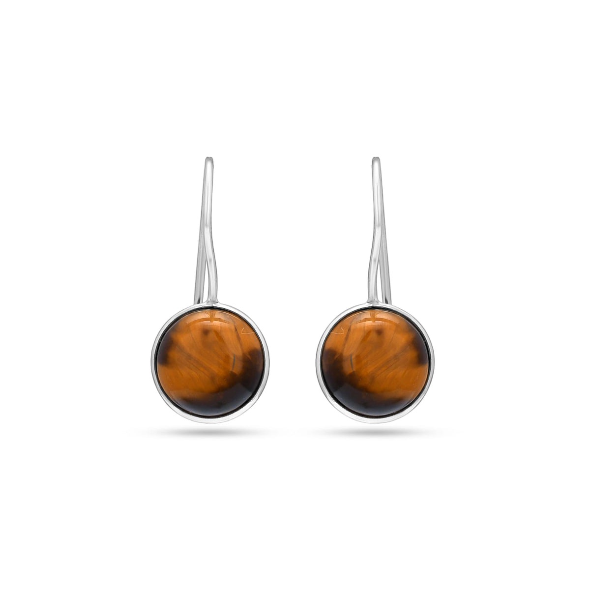 Tiger's Eye Stone Silver Earrings