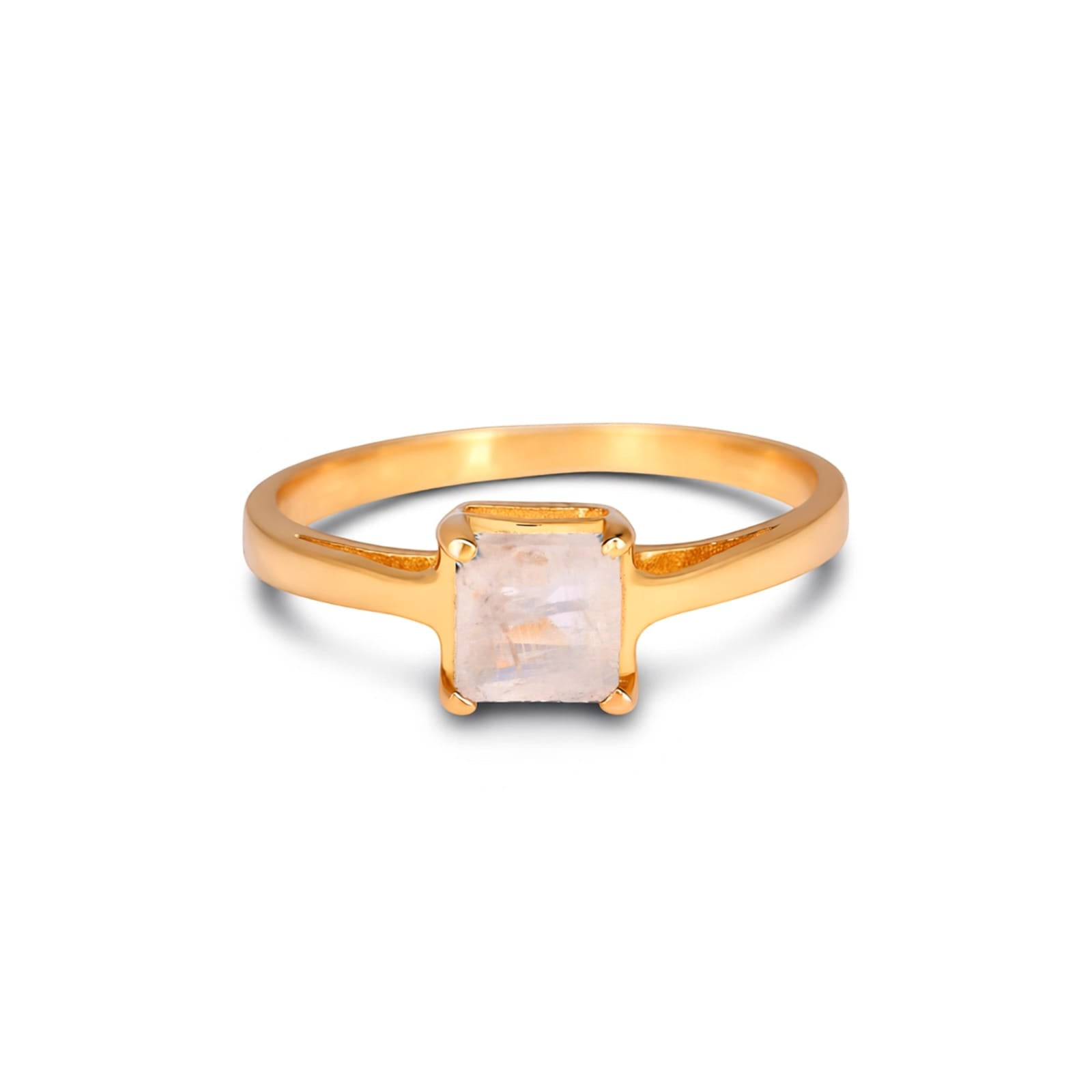 Celestial Glow Moonstone Ring in 925 Silver