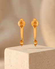 Linear Citrine Earrings