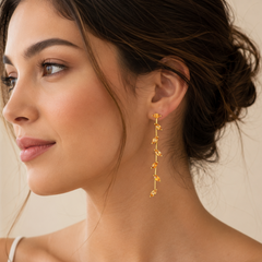 Citrine Stone Silver Earrings