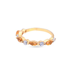 Yellow White Wave Ring