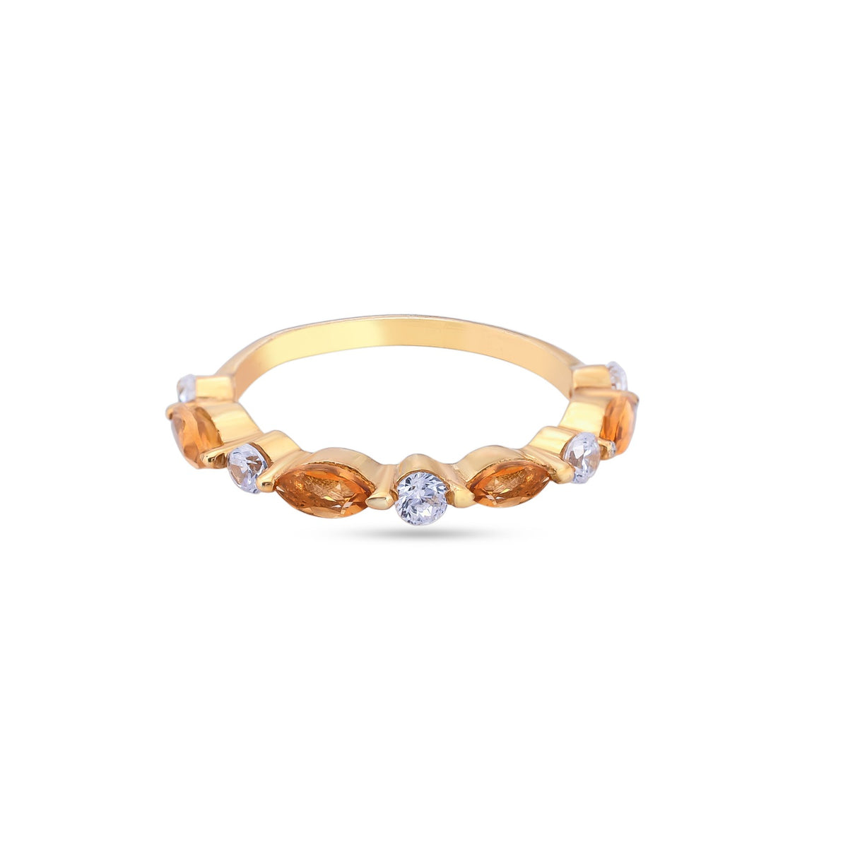 Yellow White Wave Ring