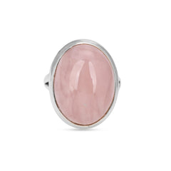 Classic Rose Quartz Ring in 925 Silver