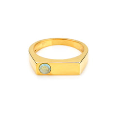 Ocean Blue Ring in Gold Plated 925 Sterling Silver