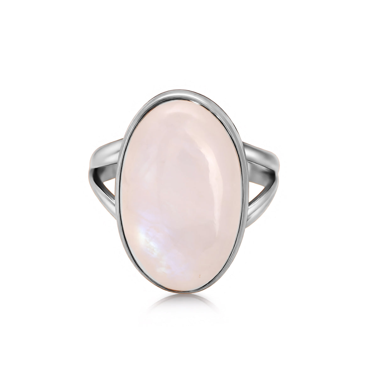 Oval Moonstone Silver Ring