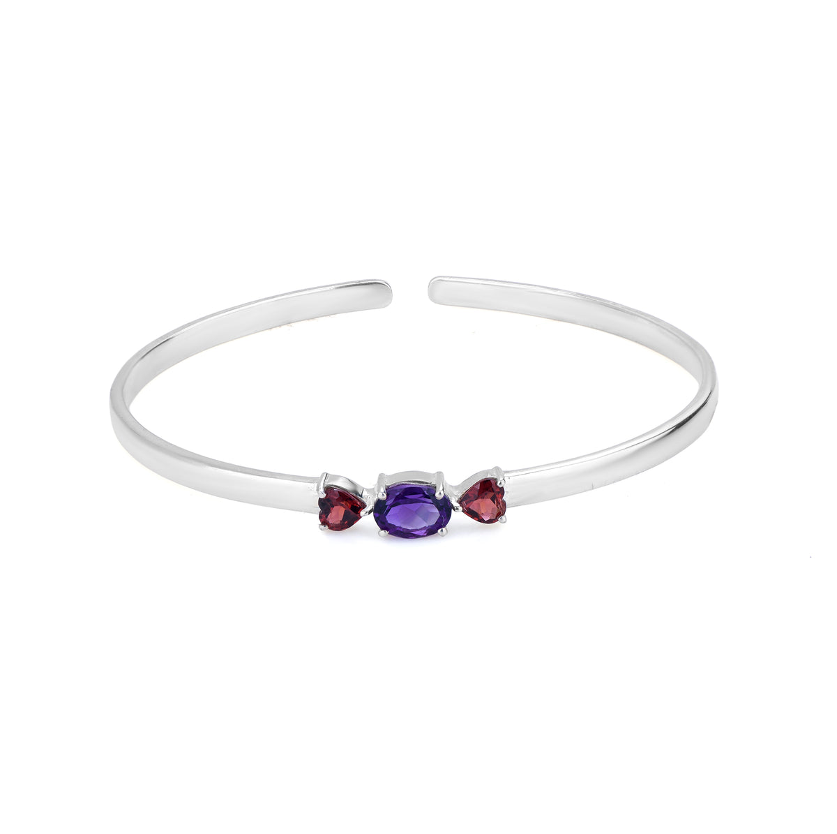 Dual Glow Amethyst & Garnet Bangle