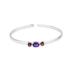 Dual Glow Amethyst & Garnet Bangle