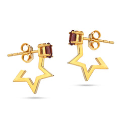 Maroon Star Earrings