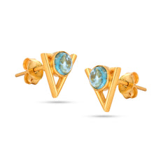 Round Apatite lite Silver Earrings