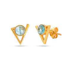 Round Apatite lite Silver Earrings