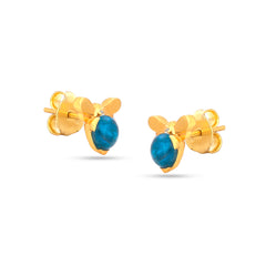Round Neon Apatite Silver Earrings