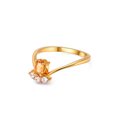 Oval Citrine 925 Silver Ring