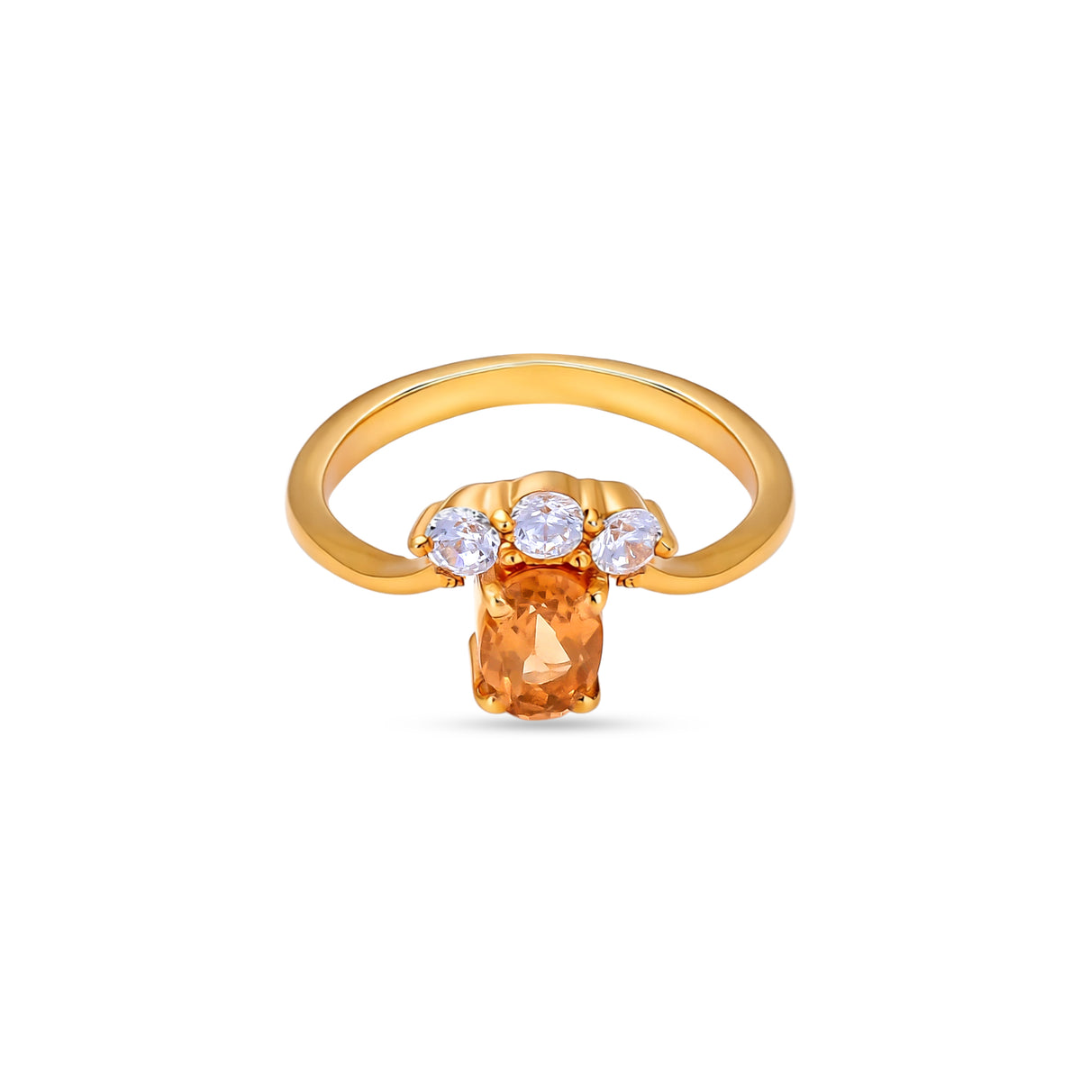 Oval Citrine 925 Silver Ring