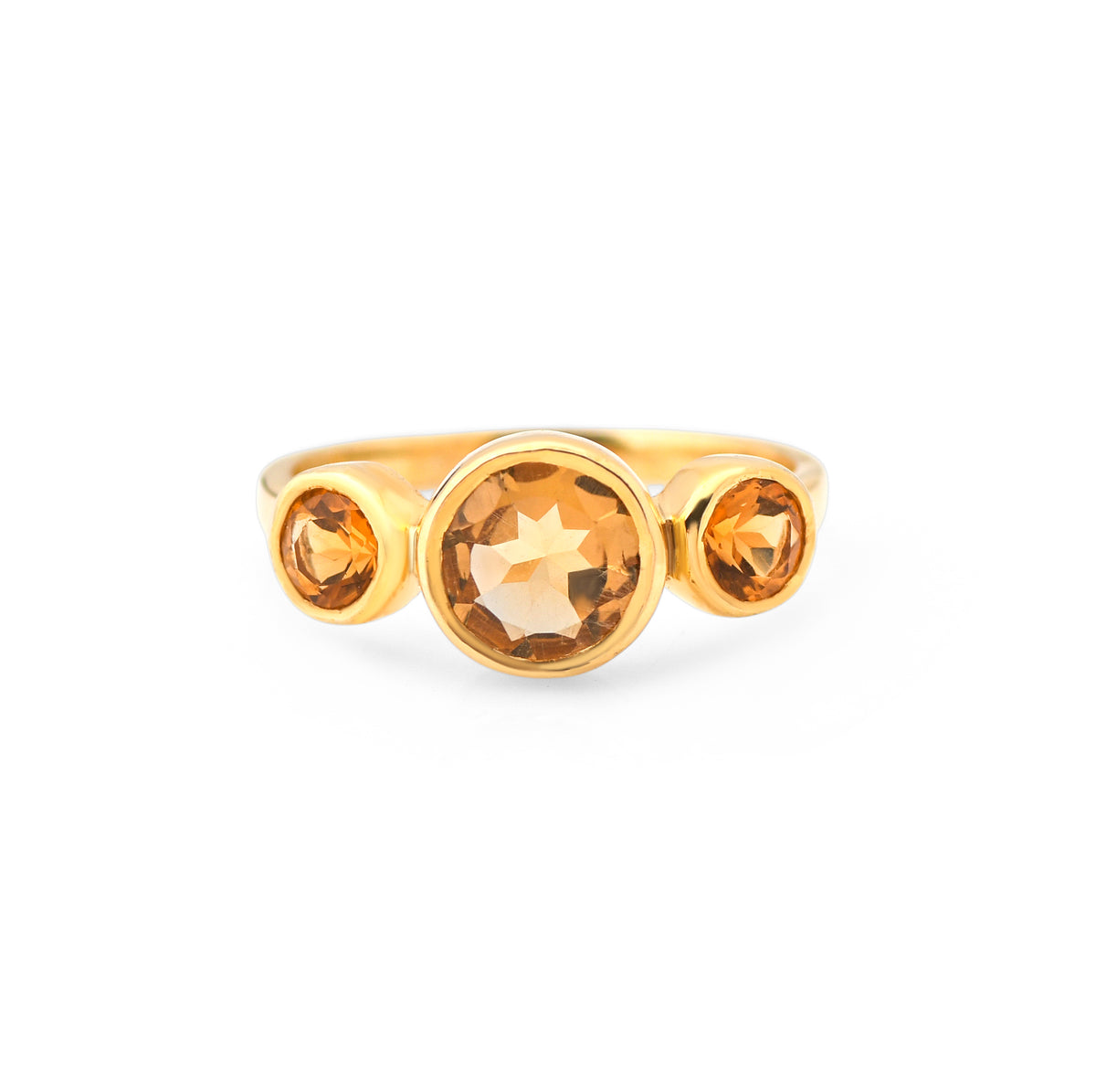 Citrine Stone 925 Silver Rings