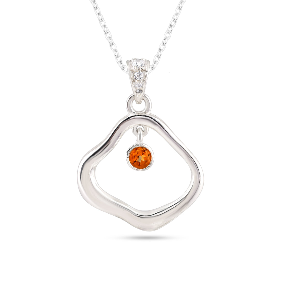 Floating Citrine Pendant Necklace