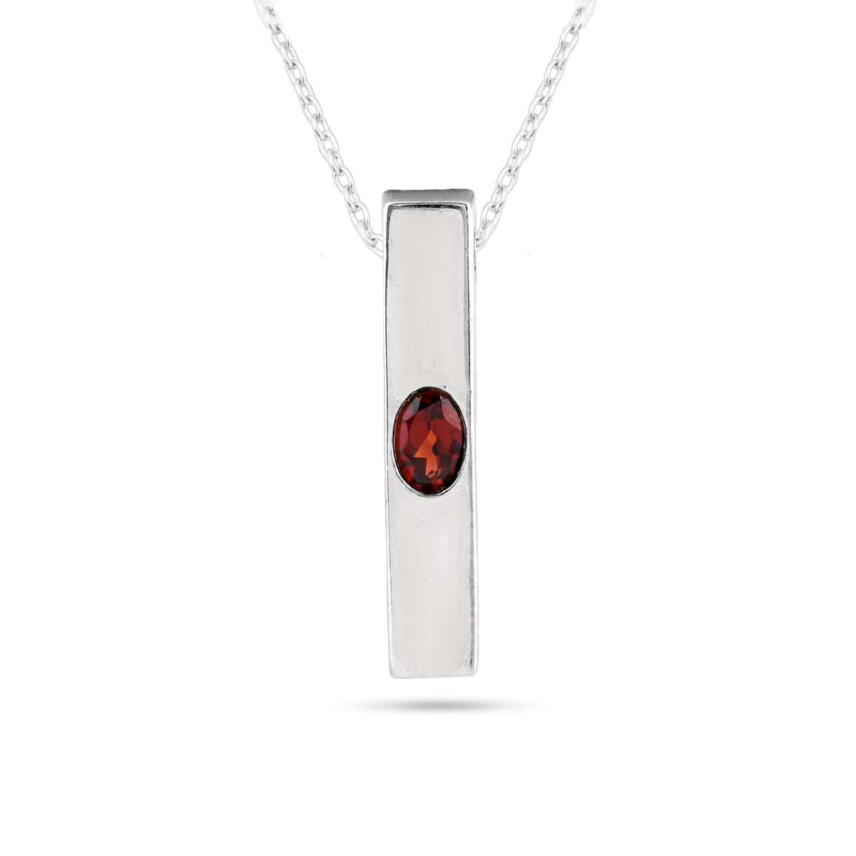 Crimson Bar Pendant Necklace